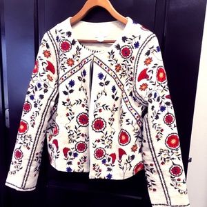 Maeve Kirian Embroidered Crop Jacket
